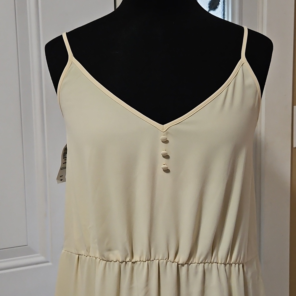 Aritzia Little Moon Butter Yellow Lace Trim Aurora Midi Dress Size XS - Picture 5 of 16